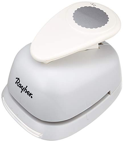 Rayher Hobby 8964300 Motivstanzer Rund/Kreis, mit Zierrand, 6,35cm- 2,5 Zoll, geeignet für Papier/Karton, Transparente