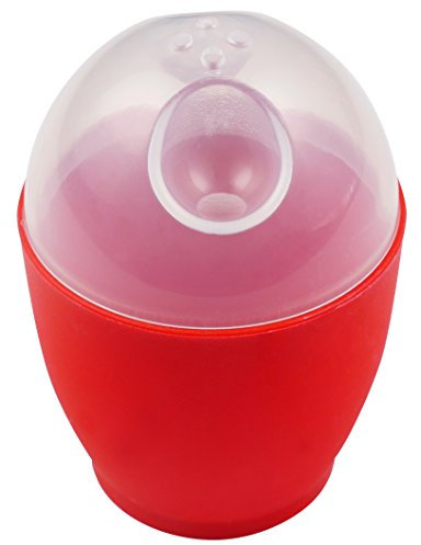 Egg Cooker - Red with Clear Lid