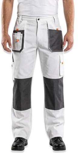 NEO TOOLS Topex - Pantalon de travail professionnel - Pantalon de sécurité - Pantalon de travail - Taille S à XXL, Blanc., M