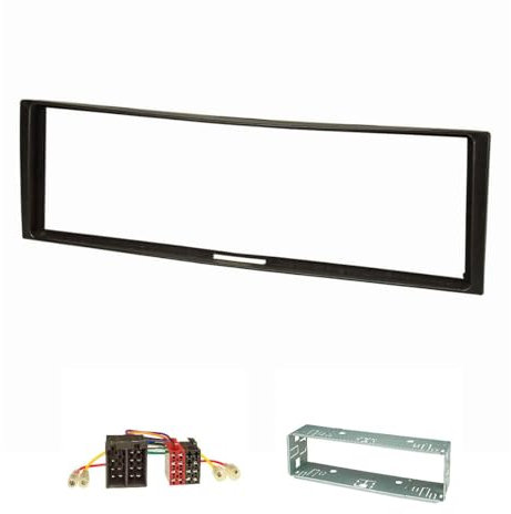 tomzz Audio 2445-011 Radioblende Set kompatibel mit Renault Megane II Scenic II Modus Clio III schwarz mit Radioadapter ISO Einbauschacht