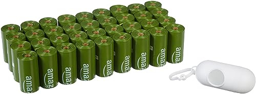 Amazon Basics Premium Leak Proof Dog Poop Bags with Dispenser and Leash Clip, Unscented, 13 x 9, 540 Count (36 Rolls of 15)