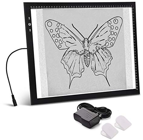 HSK Tavolo luminoso per disegno artistico LED A3, pannello luminoso regolabile ad alta luminosità per disegno tatuaggi, schizzi, animazioni, accessori per pittura diamantata
