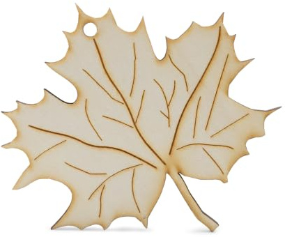 Summer-Ray Set of 20 Laser-Cut Wooden Maple Leaf Cutouts – 2.5mm Thick Plywood – Rustic Autumn Décor, Thanksgiving, Fall Wedding & Seasonal Crafts