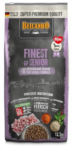 BELCANDO Finest GF Senior [12,5 kg] getreidefreies Hundefutter | Trockenfutter für ältere und empfindliche Hunde | Alleinfuttermittel für Hunde ab 1 Jahr
