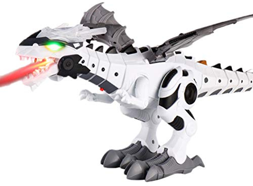 Akemaio sprayande robot drake leksak barn gående dinosaurie eld andas vattenspray med ljus och ljud