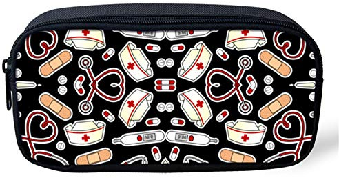 UOIMAG Mäppchen für Krankenschwestern, mit medizinischem Muster, für die Schule, für Reisen, Kosmetiktasche, Aufbewahrungstasche für Geschenk