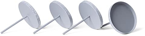 Novaliv 4X Kerzenpick Flach 8 cm GRAU Kerzenhalter für Adventskranz Kerzenpin Weihnachtskranz