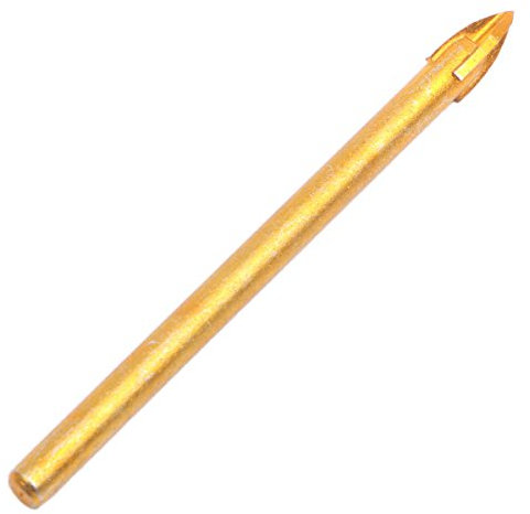 Juego de 5 brocas de carburo de tungsteno con cabeza de lanza de 10 mm, vástago hexagonal de cabeza de lanza cruzada para espejo de azulejos de vidrio, espejo de cerámica, porcelana y mármol