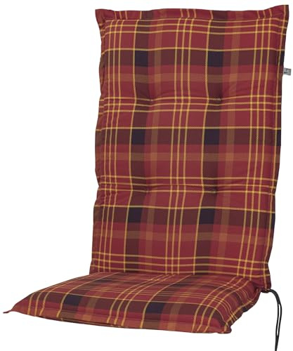 Kettler Polen 2393 Auflage Hochlehner Milano rot-gelb kariert 120x49x6 cm KETTtex Sitzpolster