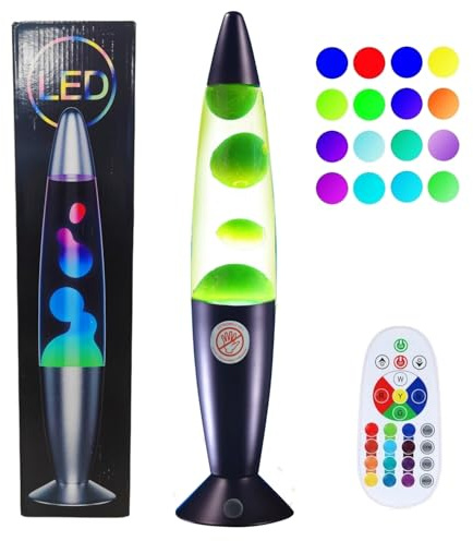 LEHAHA 13.5 LED Liquid Motion Lamp - Versatile Remote Control for 17 Unique Color Transitions, Soothing Liquid Night Light, Perfect for Home Decor, Living Room, Office, Bedroom