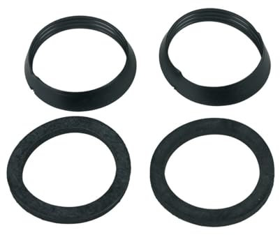 easyPART Kompatibel/Ersatz für HandWerk 25116 7 Europart 10030818 UNIVERSAL Dichtungsset 2x Gummidichtung 30x39x3mm + 2x PVC-Keildichtung 32x38x7mm Dichtung Dichtring Schwarz 1 1/4 Waschbecken Siphon
