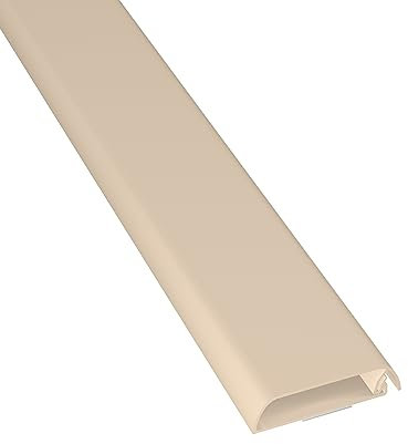 D-Line Cable Trunking, Wire Cover Wall, TV Cable Tidy, Self-Adhesive, Hinged One-Piece Design - 1x 60mm (W) X 15mm (H) X 1-meter Length - Magnolia