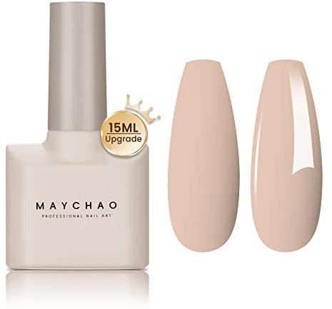 MAYCHAO Gel Nail Polish, 15ML Pale Pink Gel Nail Polish, Soak Off UV LED Nail Gel Polish Nail Art Starter Manicure Salon DIY at Home, 0.5 OZ