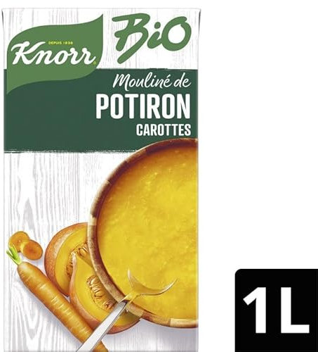 SOUPE BIO MOULINE POTIRON CAROTTE 1029G, KNORR, LOT DE 3