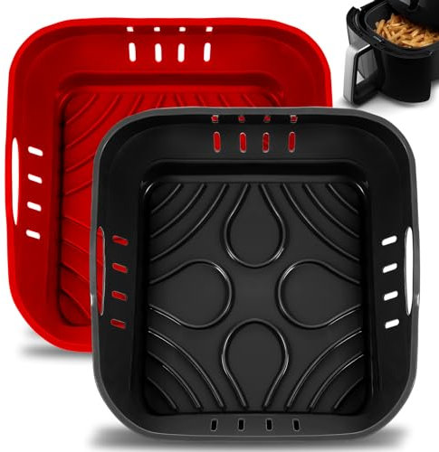 Moleath 22cm Heißluftfritteuse Zubehör Silikonform Kompatibel für COSORI 5,5L, Russell Hobbs 4L, Cecotec 6L, 2Pcs