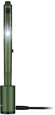 OLIGHT O'Pen Glow Lampe stylo EDC 120 lumens avec faisceau vert, lampe de poche LED rechargeable pour utilisation en extérieur, écriture, aventure, cadeau d'affaires professionnel (OD vert)