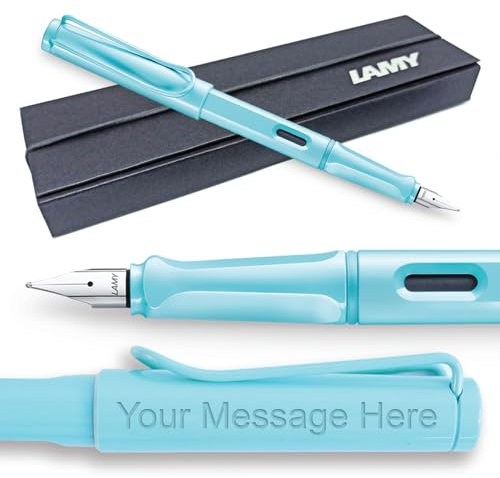 Lamy Safari Füllfederhalter Special Edition 2023 AquaSky blau Mittlere Feder + Gravur + Geschenkbox
