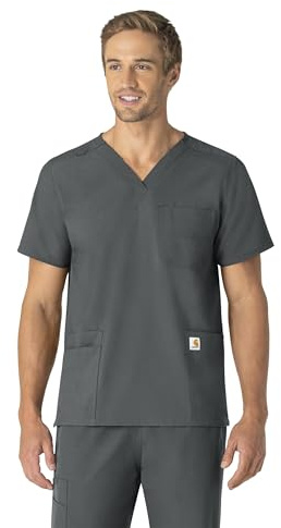 Carhartt Damen Unisex V-Ausschnitt 6Pocket Scrub Top, Zinn, Mittel