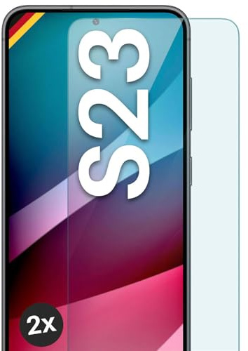 moex Schutzfolie für Samsung Galaxy S23 Glas 9H Härte, gehärtetes Schutzglas, Panzer Schutz Glas Displayschutz Folie, kompatibel mit jeder Handy Hülle, ShockProtect 2 Stück