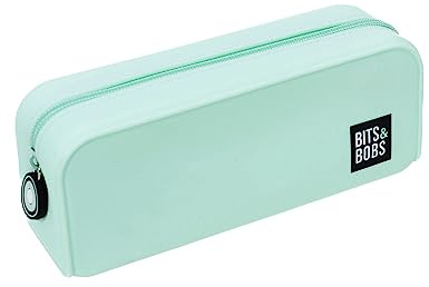Grafoplás | Estuche de Silicona Mint Pastel | 20x7,5x7,5cm | Tacto Suave | Flexible | Resistente al Agua | bits&Bobs Pop Up Design | Colores Pastel