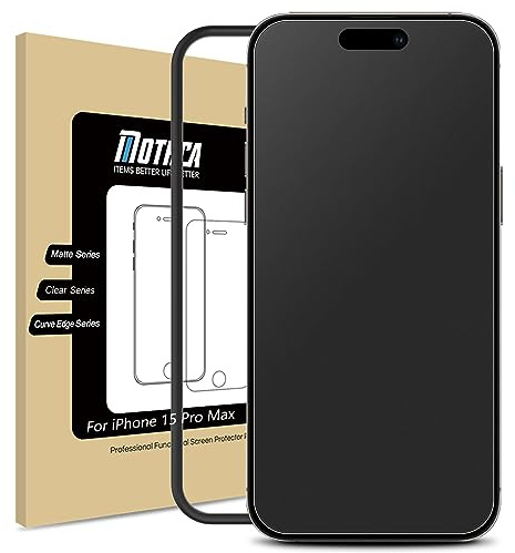 Mothca Opaca Pellicola Protettiva per iPhone 15 Pro Max, Vetro Temperato Opaco Film Anti-Impronte e Antiriflesso, Anti Graffio - Facile Installare, 1 Pezzi