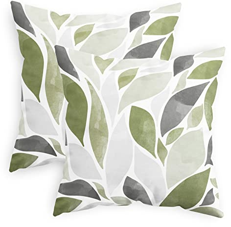 CaliTime Throw Pillow Cases Pack of 2 Cozy Fleece Falling Dahlia Floral Flowers Petals Decorative Cushion Covers for Couch Bed Sofa Farmhouse Decoration 50cm x 50cm Sage Green Grey | Pack of 2, Cozy Fleece Falling Dahlia Floral Flowers Petals Cushion Covers for Sofa Bed Living Room Farmhouse Home