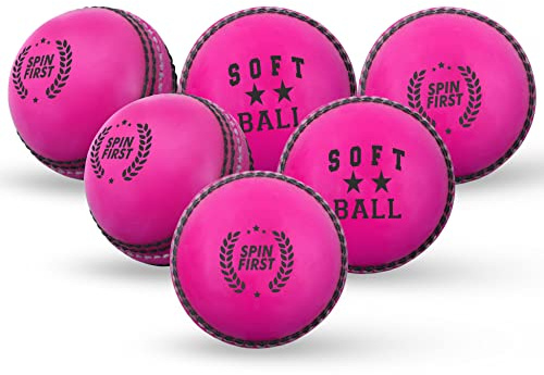 ADS SPORTS Pelotas de críquet Suaves para práctica y excelente Entrenamiento y Habilidades. Pelotas de críquet para Jugadores de Todas Las Edades, Mayores y jóvenes (Juniors, Rosa)