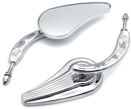 SCUUBE Motorrad-Regentropfen-Seitenspiegel Aus Chrom Für Harley Davidson Softtail Sl Ab 1984. Motorradspiegel Spiegel universal, OXYMUV
