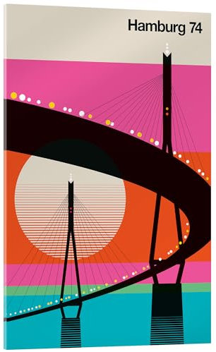 Posterlounge Hamburg 74 Acrylglasbild von Bo Lundberg 40 x 60 cm Bunt Wandbilder Wanddeko