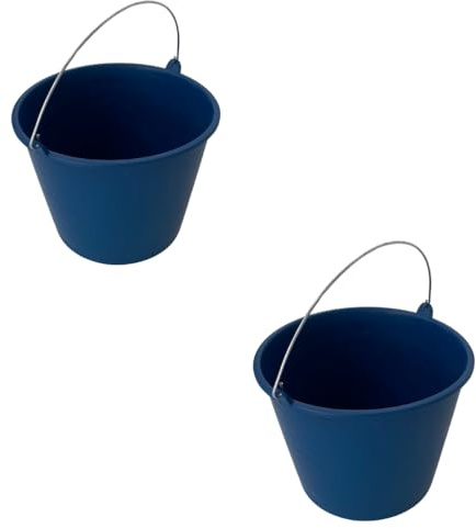 Keroppa, Cubo de Goma 16 L, Pack 2 Uds Con Asa Metálica, Uso Doméstico Para Limpieza, Transporte o Almacenamiento, Fabricado en España, Azul