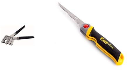 Fartools 212002 Pince pour Rail à placoplâtre & STANLEY FATMAX Scie pour Usage Général - Découpe du Plâtre - 8 Dents/Pouce - Denture Triple Biseaux