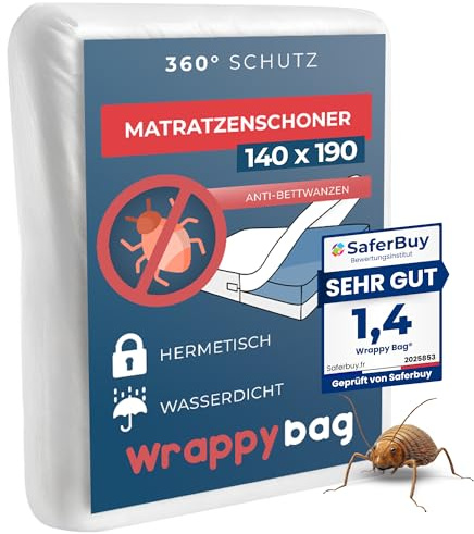 Wrappybag Housse Anti Punaise de Lit et Anti Acarien - Matelas 140x190x20