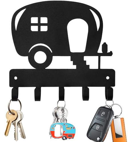 Domemit Wohnwagen Zubehör Gadgets Deko, Schlüsselbrett Ohne Bohren Selbstklebend oder Bohren Schlüsselhalter Wand, Wohnmobil Camping Zubehör Gadgets Innen Deko Organizer, Camper Geschenke Sie, Ihn