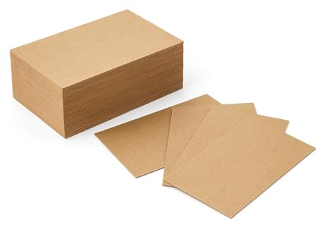 350gsm Brown Kraft Business Card Blanks (85 x 55 mm) – Pack of 100 | Heavyweight Uncoated Card Stock for DIY Business, Loyalty & Appointment Cards