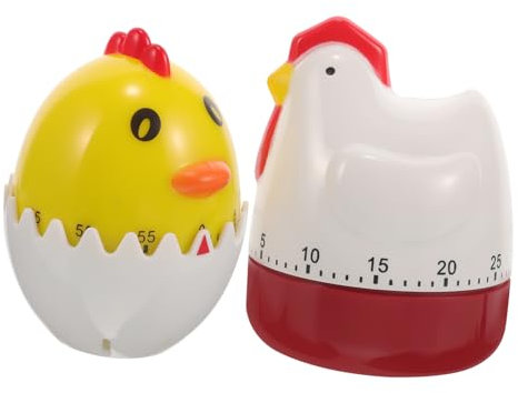 AUTSUPPL 2pcs Mechanical Kitchen Timer Cartoon Shaped Timer Loud Kitchen Countdown Clock Reminder for Cooking Device