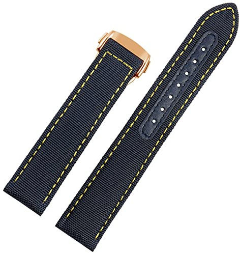KLVN Uhrenarmband für Omega 300 Stoff Leder Aqua Terra 150 Cupuncture Needle Captain Gewebtes Nylon-Leinen-Uhrenarmband 19 mm 20 mm 21 mm 2 mm Uhrenarmbänder, 22 mm, Achat
