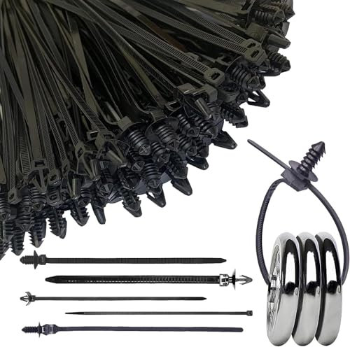 Push Mount Zip Ties - 160 Pieces Duty Self-Locking Wire Ties | Nylon Car Mount Wire Ties Black Zipper | Push Mount Cable Ties for Indoor Wire Bundling, Construction | Snap in Cable Zip Ties