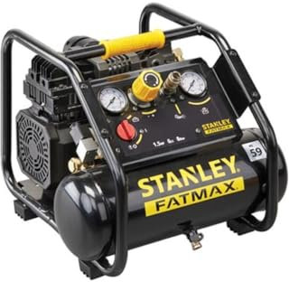 Stanley Fatmax Compresor profesional, compresor de aceite silencioso, compresor de bajo ruido 59 dB (a), horizontal, 1.5 hp, 8 bar, tanque 6 l