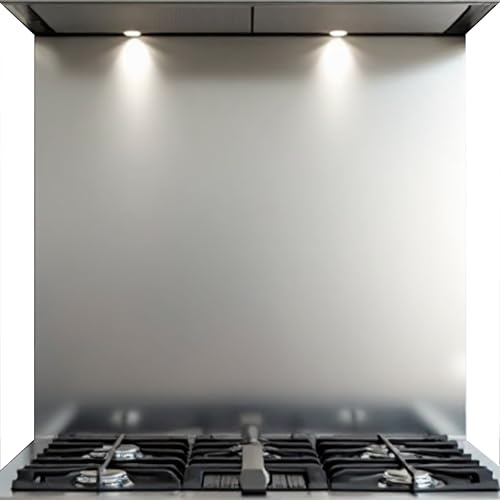 Ooivie Stainless Steel Splashback – Brushed finish - Splashback for Kitchen – cooker splashback – kitchen splashback – multiple sized kitchen splashbacks for walls (With holes, 600mm x 900mm)