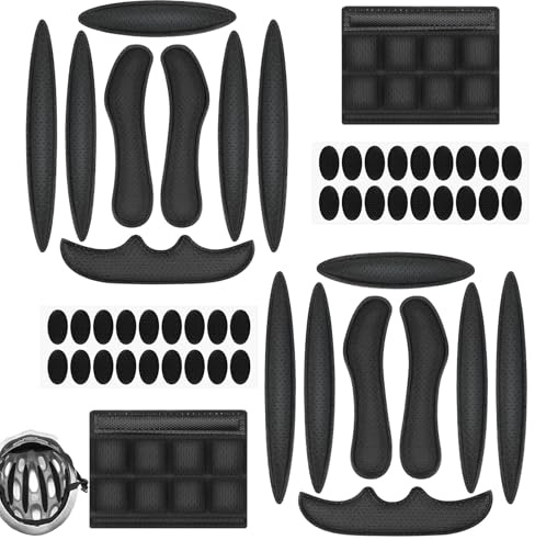 FLEXNOVA Imbottitura per casco in gommapiuma, set da 2 pezzi, imbottitura di ricambio per casco da bicicletta, imbottitura universale per casco da bicicletta e accessori