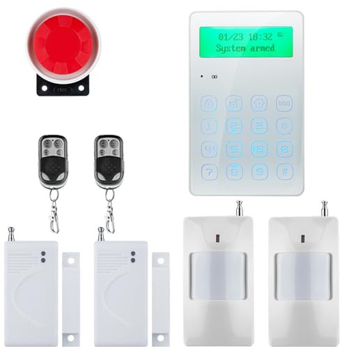 SHEHUALI Kit di Allarme, gsm Smart Alarm di Allarme gsm Wireless Sistemi di Allarme Domestici Sicurezza Segnale Wireless Domestico 850/900/1800/1900 MHz(G3GB)