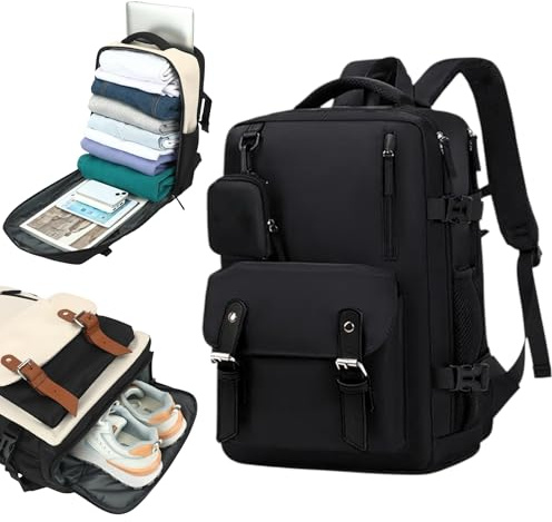 Mochila de Viaje Cabina Avión, Equipaje de Mano Bajo el Asiento, 43x30x18 cm, 24L, para Ryanair, Mochila Portátil, Maleta de Vuelo, Bolsa, Negocios, Trabajo, Escuela (266-.001)