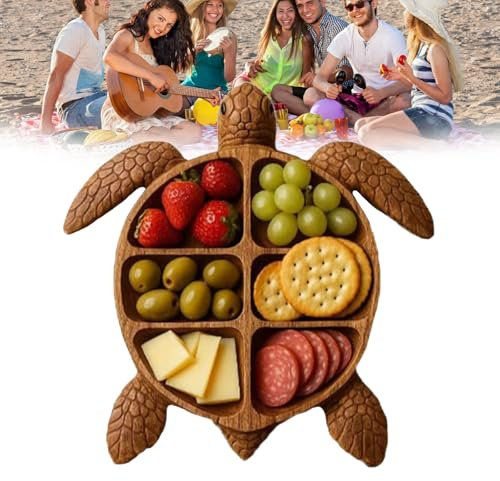 AGARES Plateau de charcuterie en forme de pieuvre – Cadeau pour les amateurs de fruits de mer, planche de service sur le thème de l'océan pour fromage, fruits de mer, cadeau de fête des pères (tortue