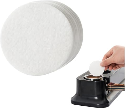 51 mm filterpapper, 500 stycken Ailelan 51 mm espresso filter papper portafilter filterpapper runt för 51 mm portagare, skärmhållare tillbehör puckfilter espresso tillbehör för hem och café, vit