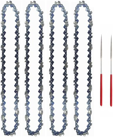 Set di motoseghe in acciaio mini da 8 pollici, catene semi-scalpello da 1/4, 47 maglie di trasmissione, calibro .043, parti for il taglio del legno for seghe elettriche