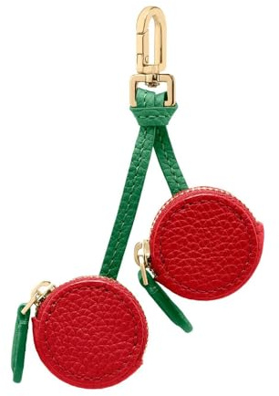 XFSRG Schlüsselanhänger Damen Leder Frucht Design Taschenanhänger Mini Stilvoller Autoschlüsselanhänger für Alltag und Reisen