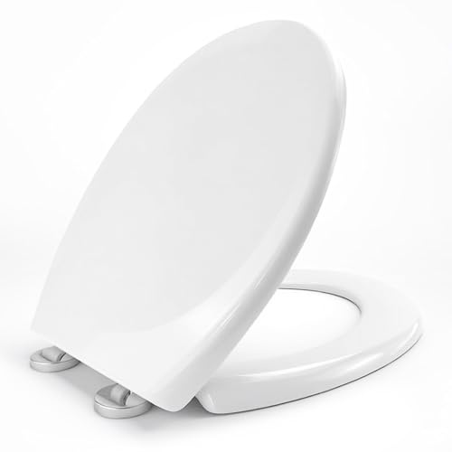Mokukii WC-Sitz Oval, Absenkautomatik, Quick-Release, Weiß
