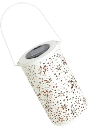 SOESFOUFU Lampada Solare da Giardino in Ferro Lavorato Lanterna Decorativa con Ricarica Solare per Esterni Illuminazione Ornamentale per Patio e Giardino