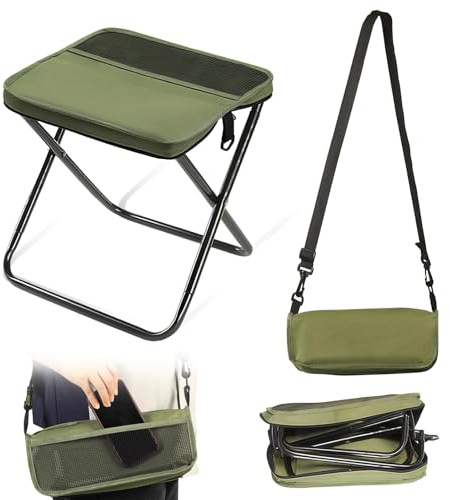 nnOuOnn Tragbarer Faltbarer Rucksackhocker für Camping, kleine Klapphocker für Erwachsene, leichte Mini-Taschen-Klapp-Teleskopstühle für Angeln, Reisen, Wandern, Garten
