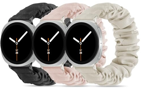 Wizvv Armband kompatibelt med Galaxy Watch 8/8 Classic 40 mm/44 mm/46 mm, 3-pack mjuka färger, tygband, klockarmband för Galaxy Watch 8 40 mm/44 mm/46 mm, Small, Nylon